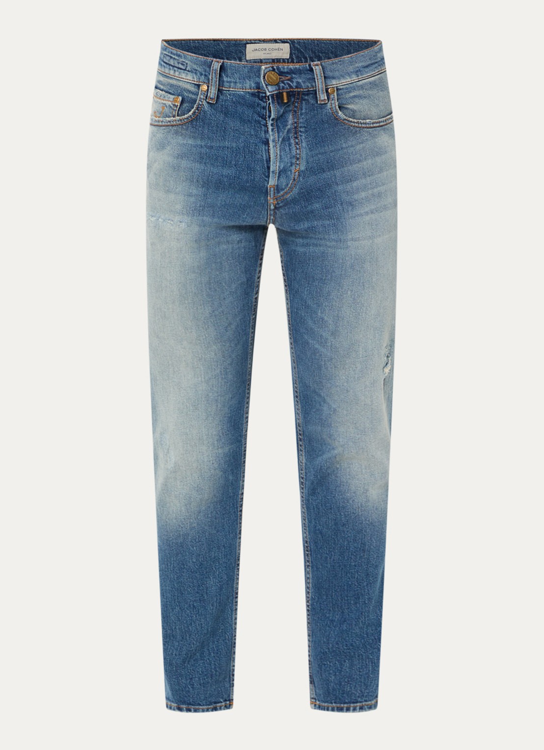 Jacob Cohën Jude tapered leg jeans met medium wassing - voorkant 4 indigo