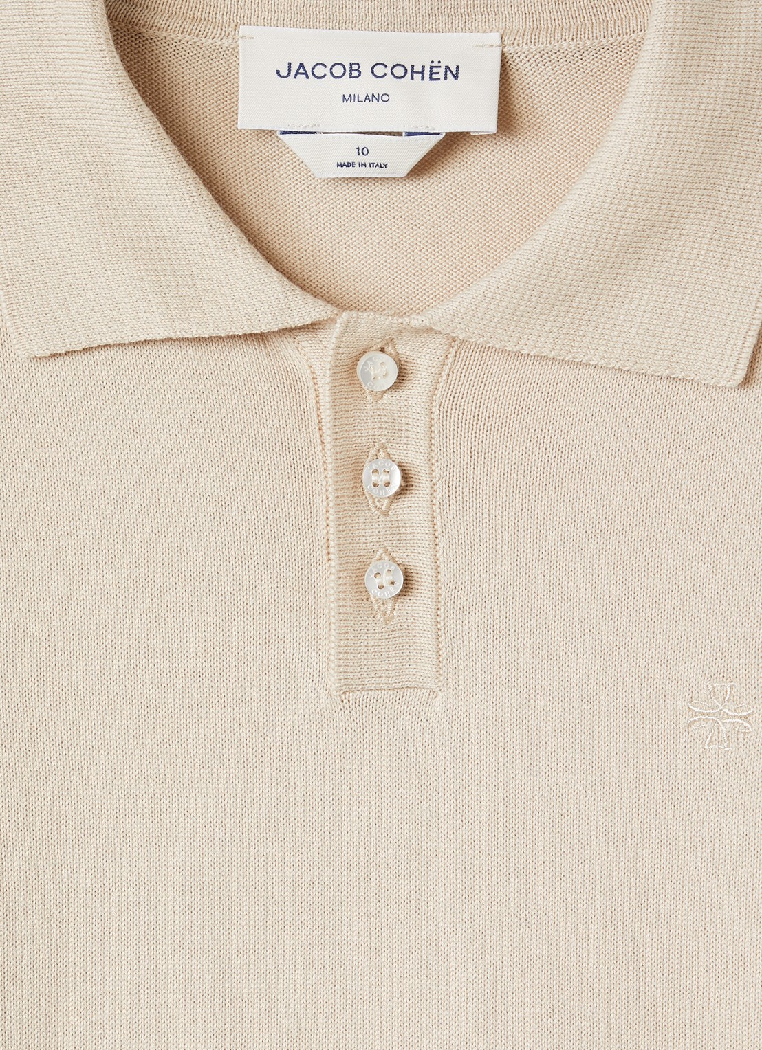 Jacob Cohën Maglia fijngebreide polo - detail beige