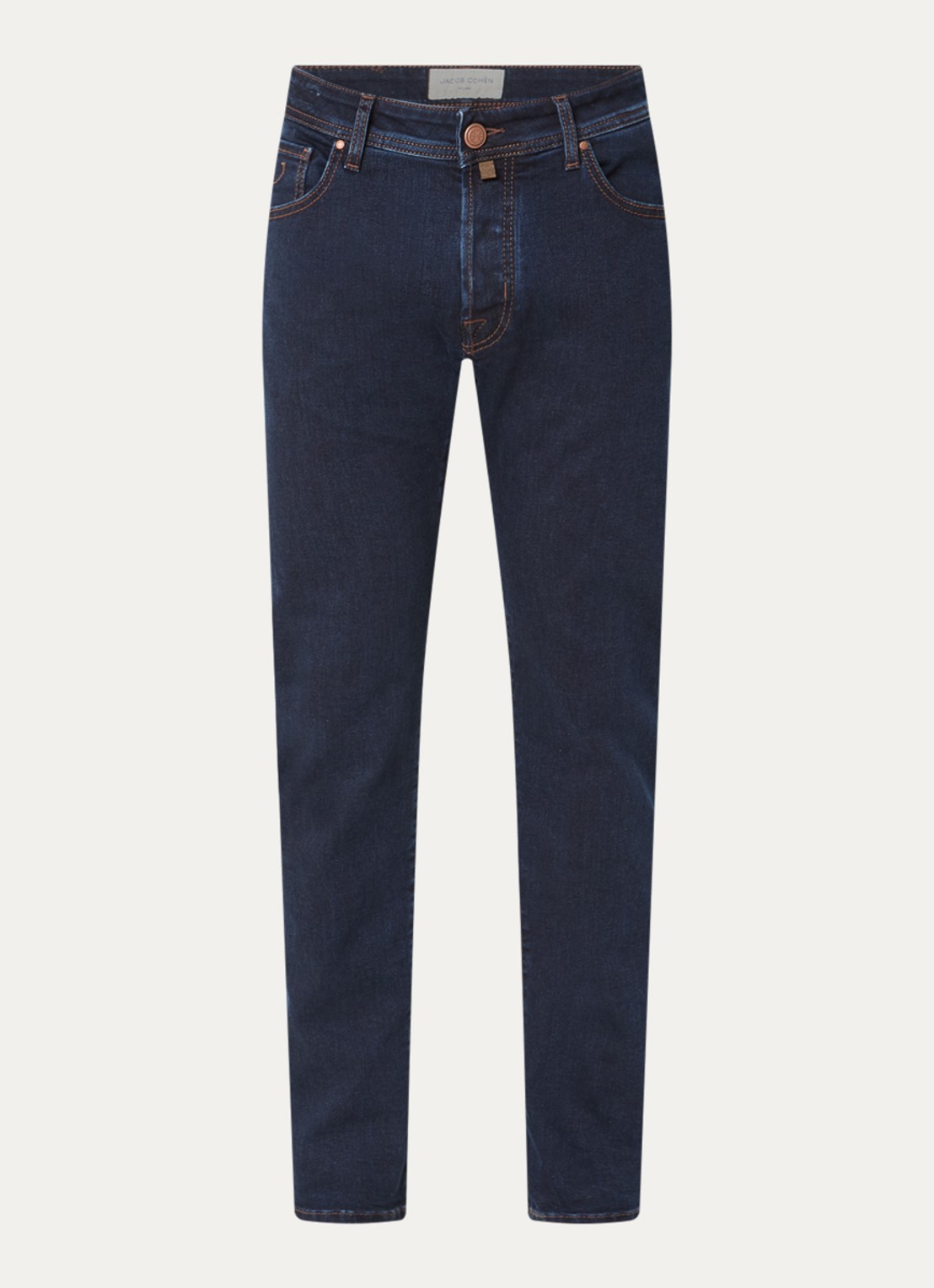 Jacob Cohën Nick 100D slim fit jeans met donkere wassing - voorkant indigo