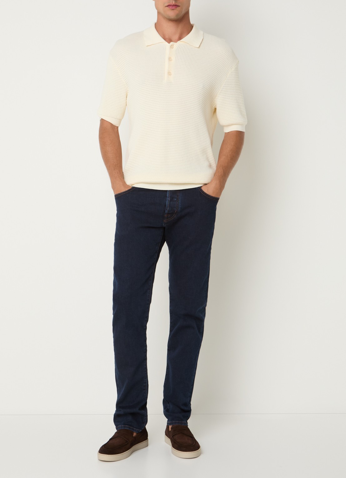 Jacob Cohën Nick 100D slim fit jeans met donkere wassing - voorkant 2 indigo