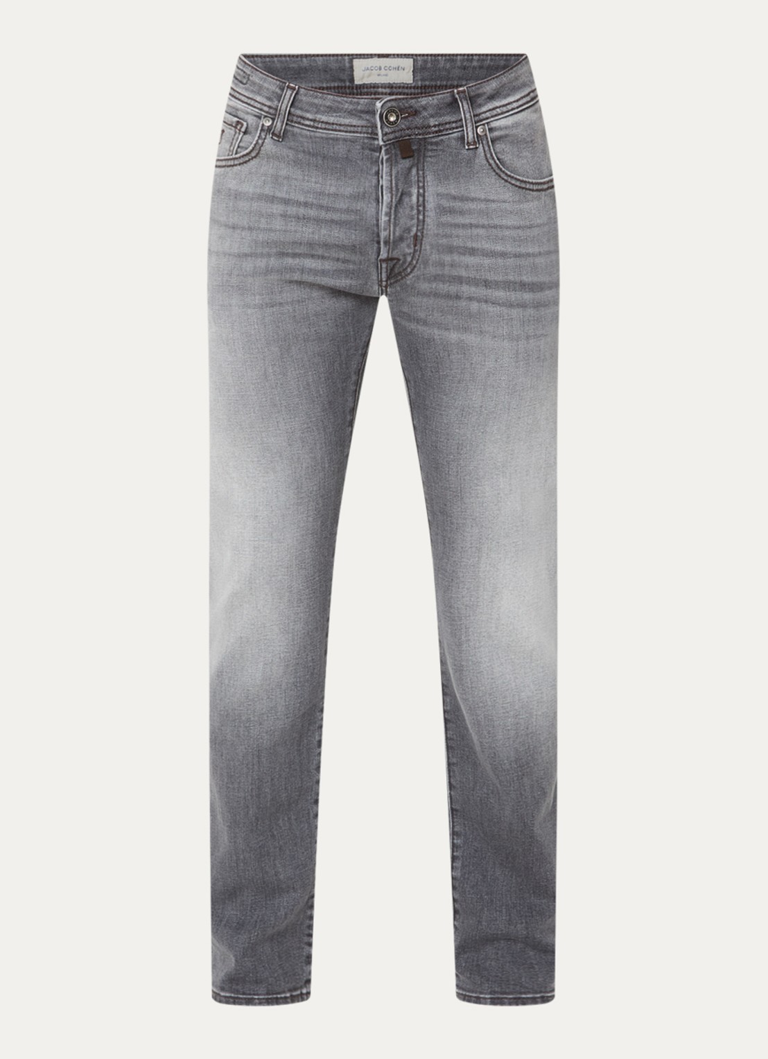 Jacob Cohën Nick 600D slim fit jeans met gekleurde wassing - voorkant grijs