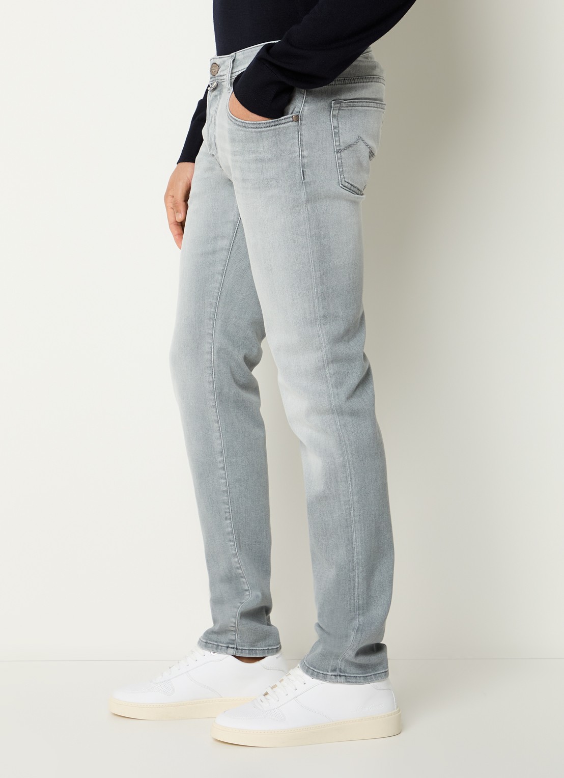 Jacob Cohën Nick skinny jeans met gekleurde wassing - detail 3 lichtgrijs