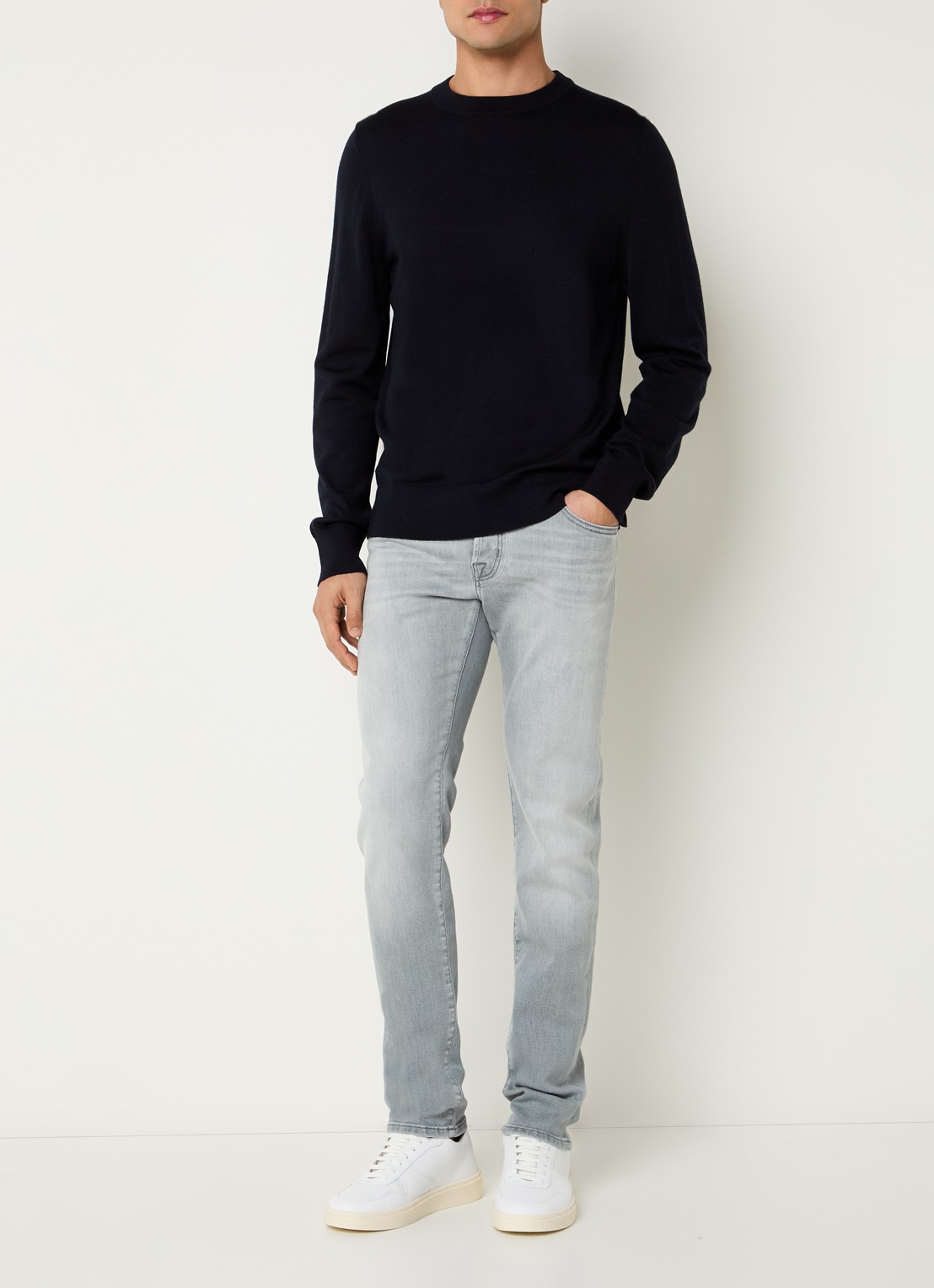 Jacob Cohën Nick skinny jeans met gekleurde wassing - voorkant 5 lichtgrijs