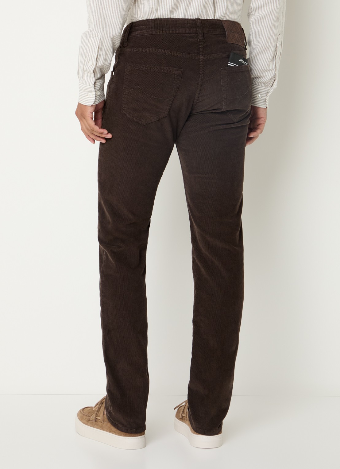 Jacob Cohën Nick slim fit broek van corduroy - achterkant 5 bruin