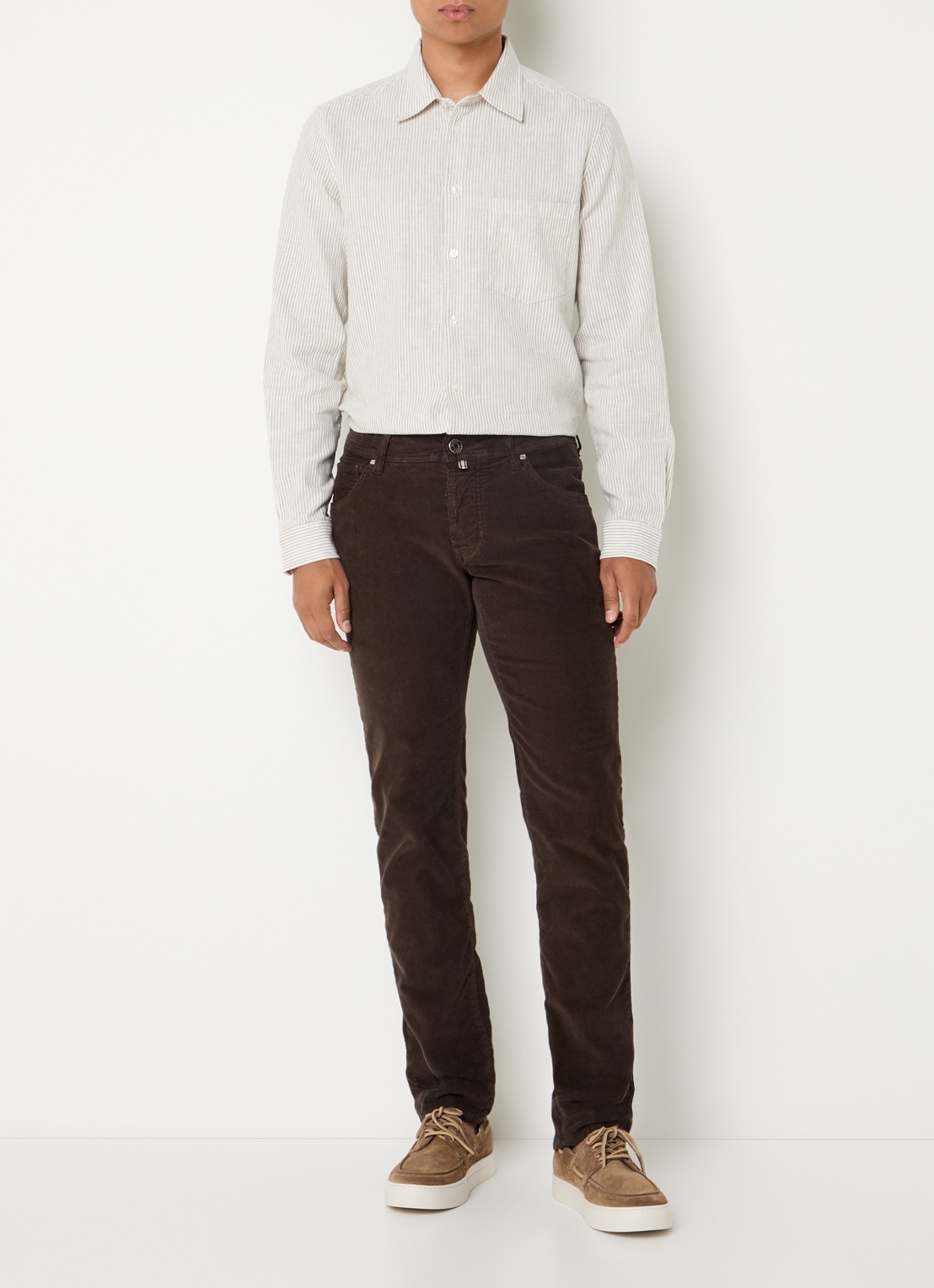 Jacob Cohën Nick slim fit broek van corduroy - voorkant 4 bruin