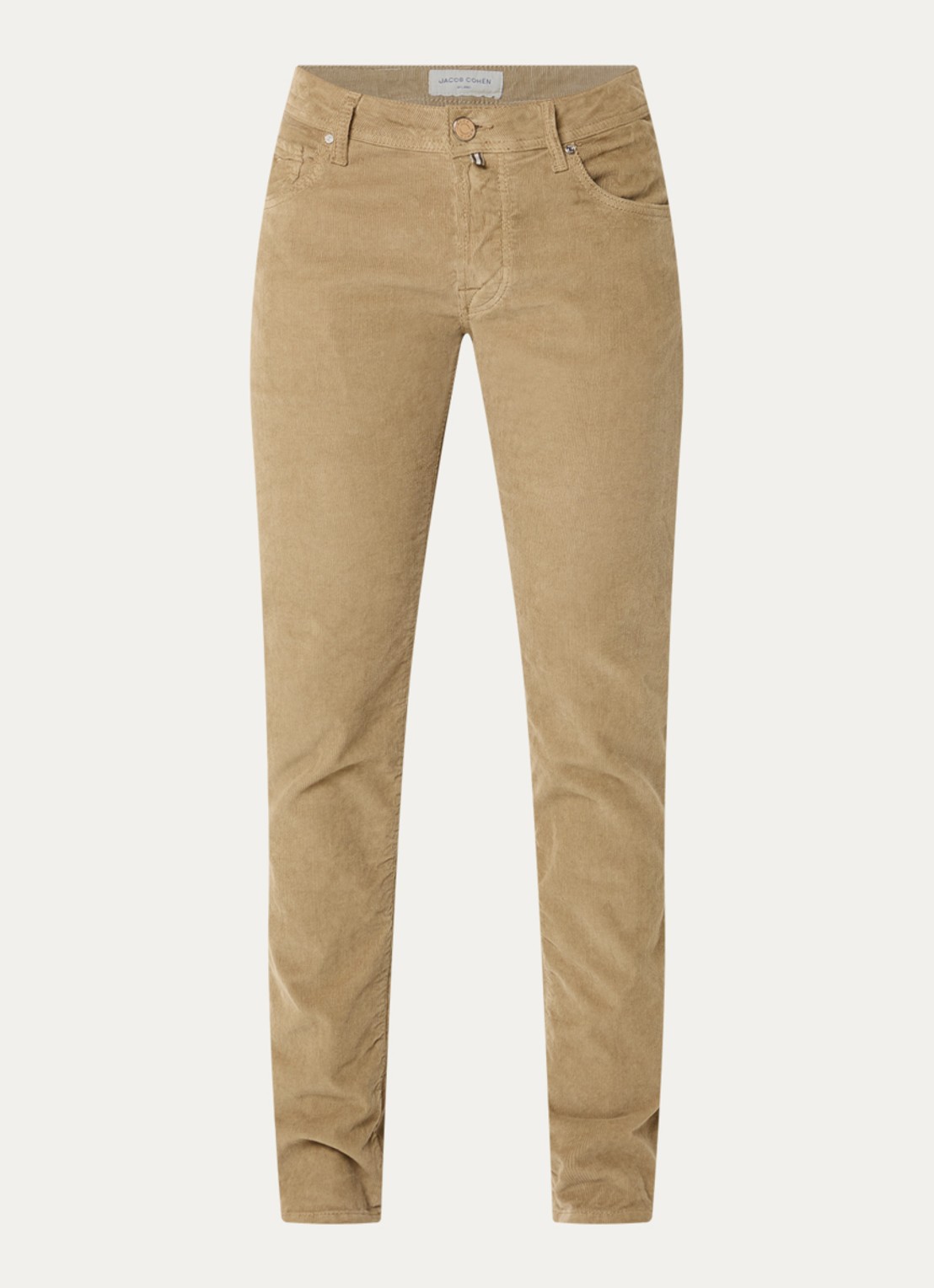 Jacob Cohën Nick slim fit broek van corduroy - voorkant 4 zand