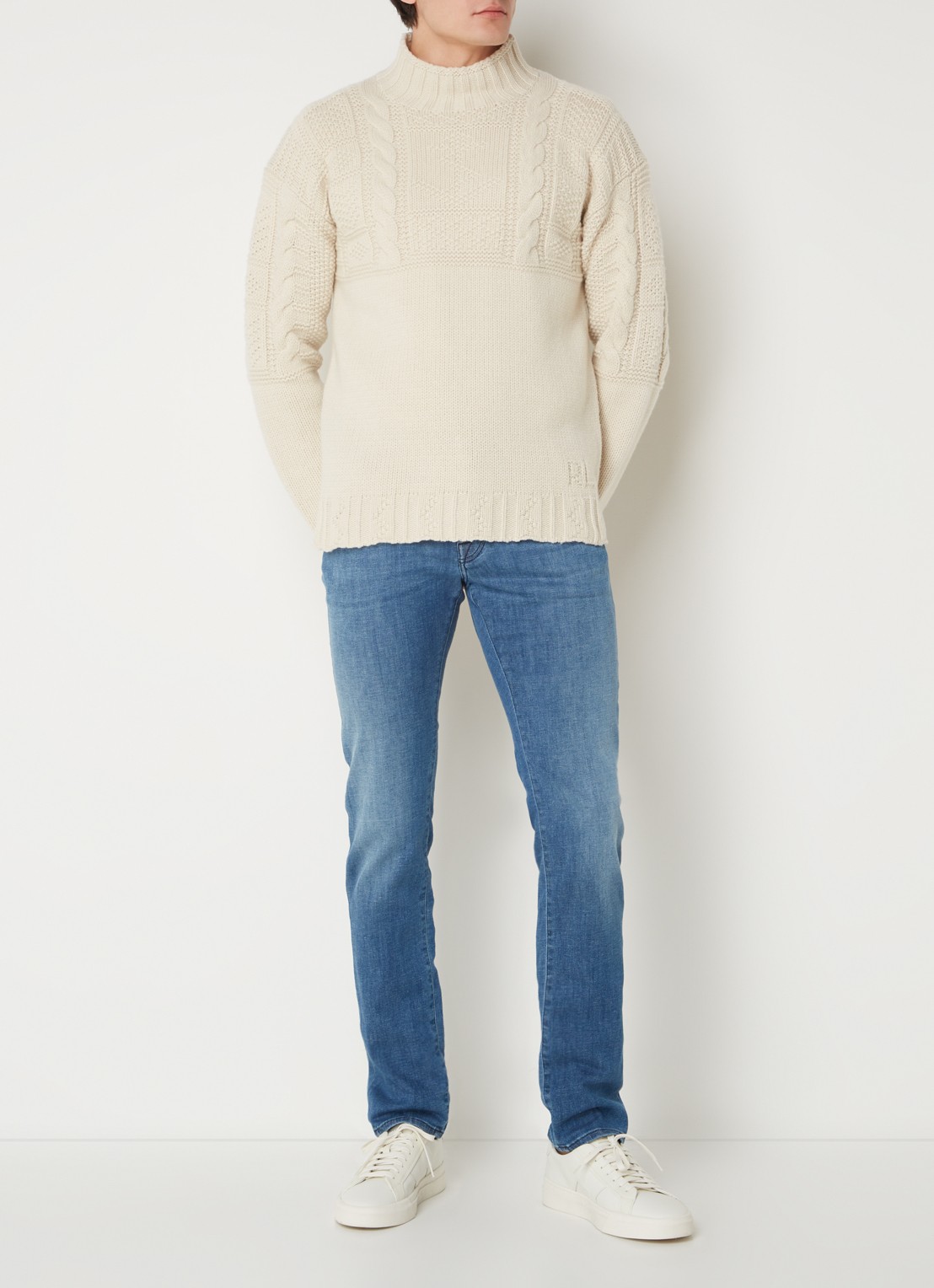 Jacob Cohën Nick slim fit jeans in linnenblend met medium wassing ...