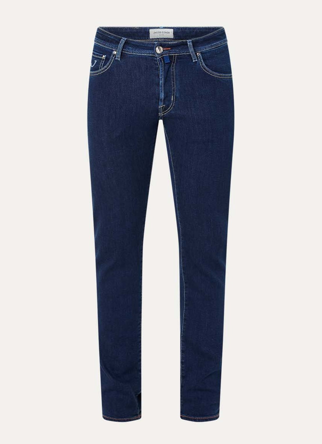 Jacob Cohën Nick slim fit jeans met donkere wassing - voorkant 3 indigo