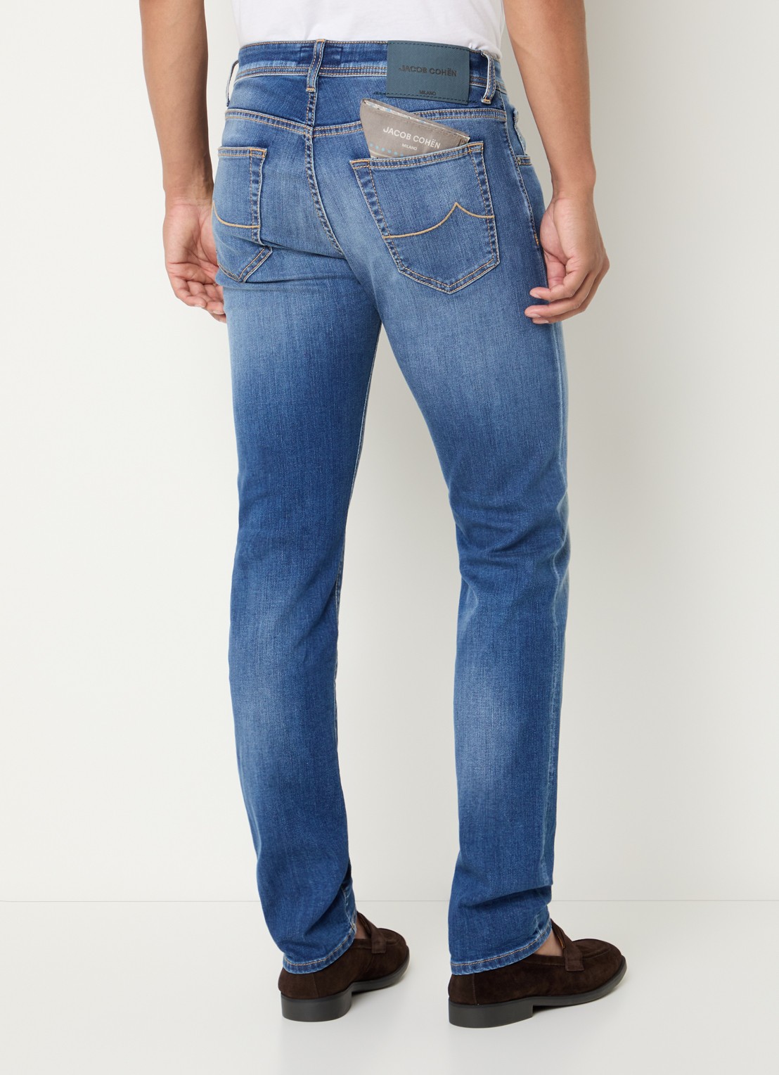 Jacob Cohën Nick slim fit jeans met donkere wassing - achterkant 3 indigo