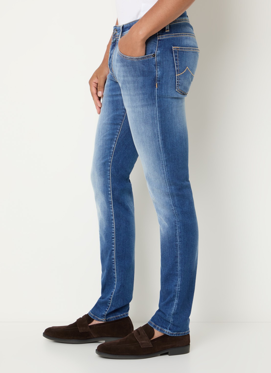 Jacob Cohën Nick slim fit jeans met donkere wassing - detail 2 indigo