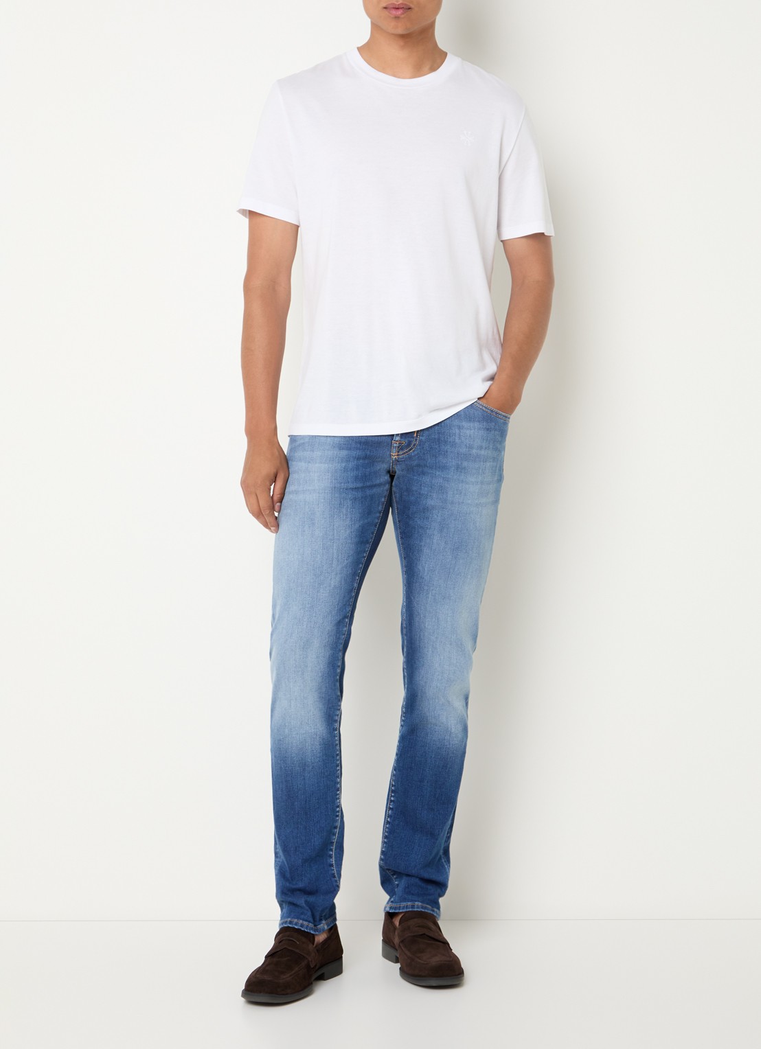 Jacob Cohën Nick slim fit jeans met donkere wassing - voorkant 5 indigo