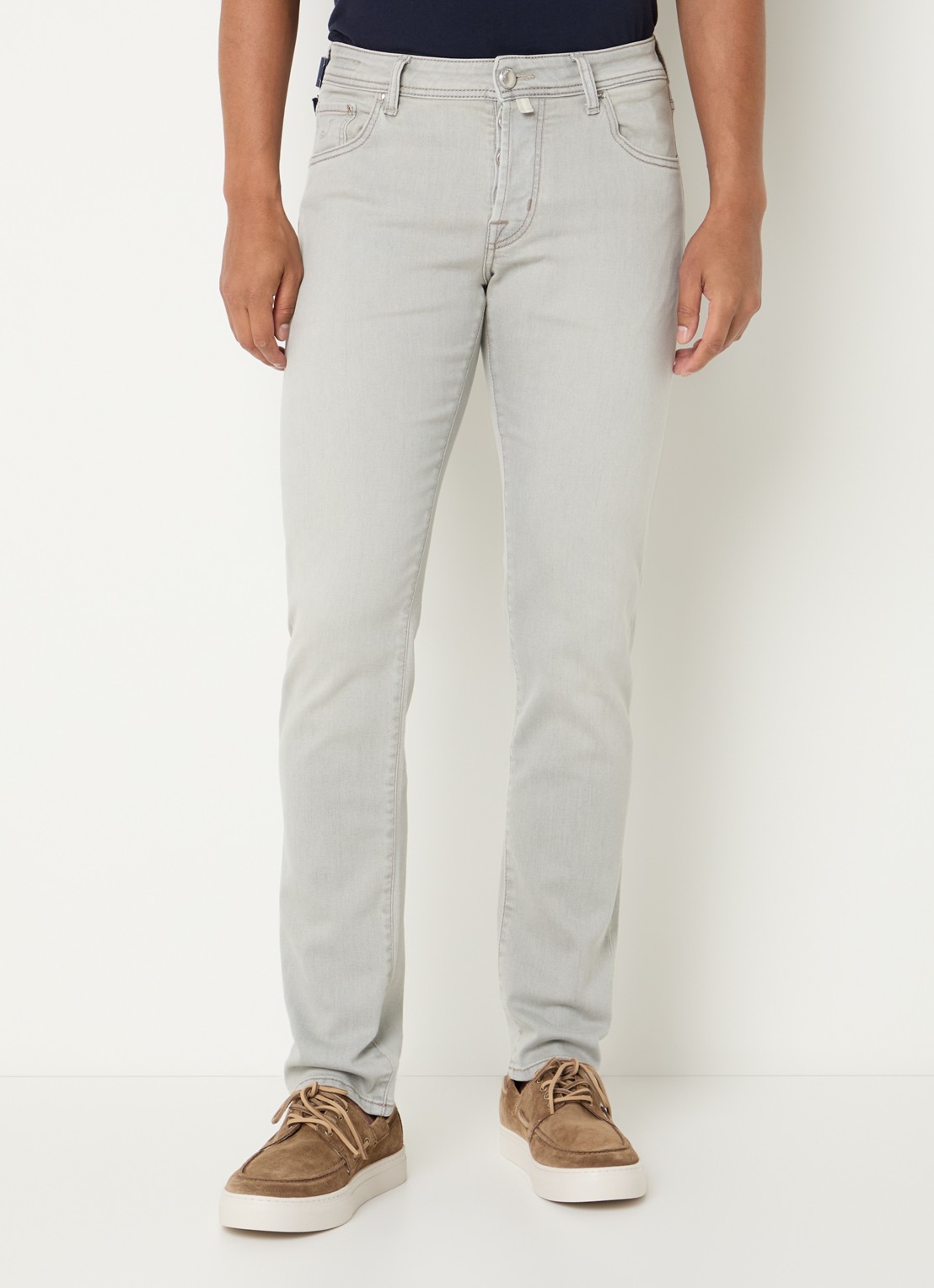 Jacob Cohën Nick slim fit jeans met gekleurde wassing - detail 4 lichtgrijs