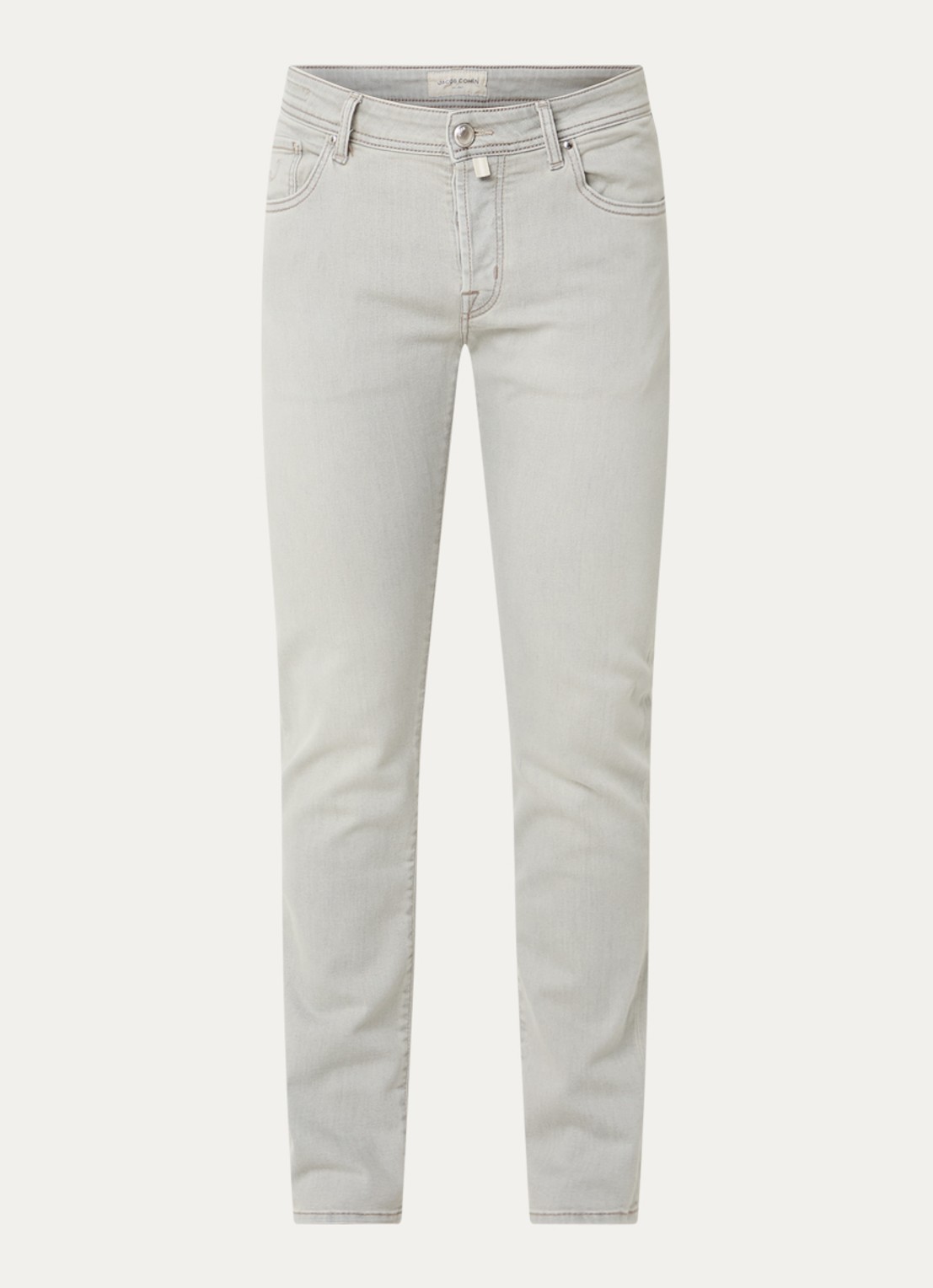 Jacob Cohën Nick slim fit jeans met gekleurde wassing - voorkant lichtgrijs