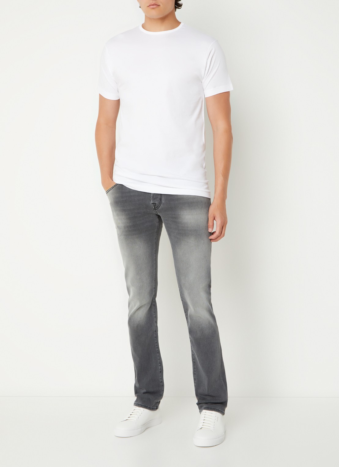 Jacob Cohën Nick slim fit jeans met gekleurde wassing  - voorkant 2 grijs