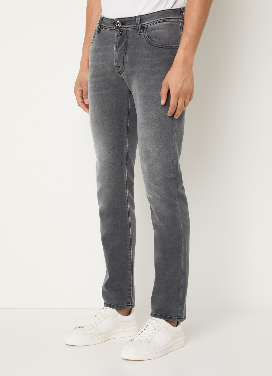 Jacob Cohën Nick slim fit jeans met gekleurde wassing - detail 2 donkergrijs