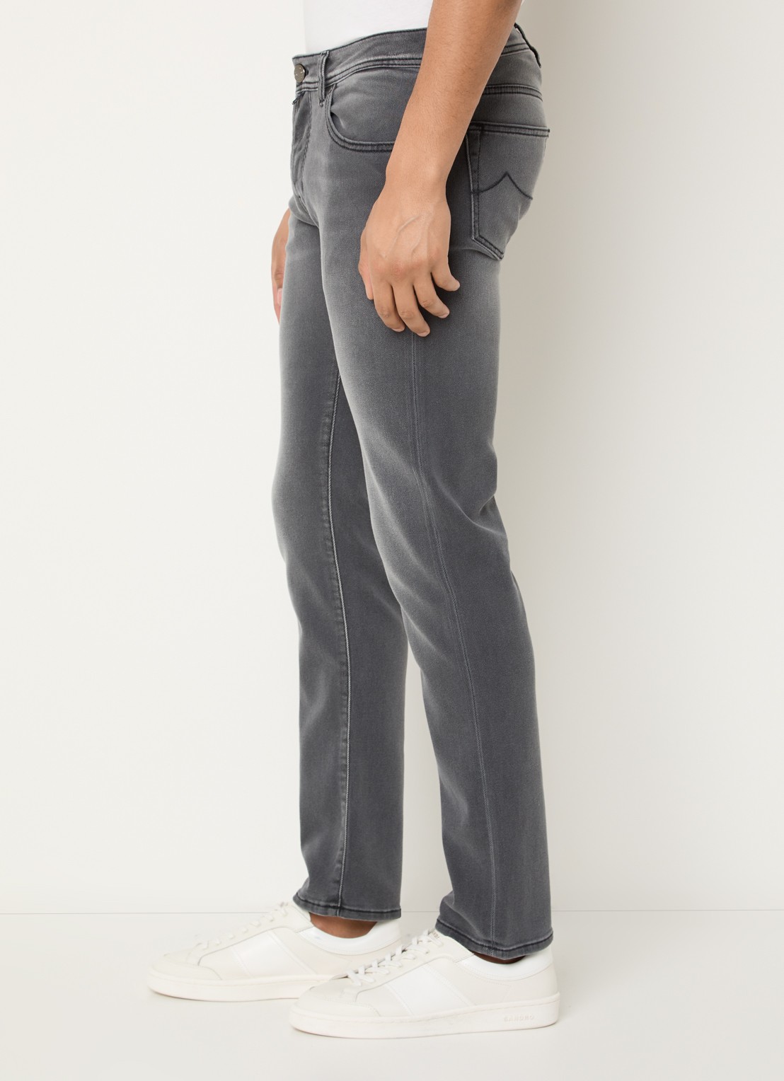 Jacob Cohën Nick slim fit jeans met gekleurde wassing - detail 3 donkergrijs
