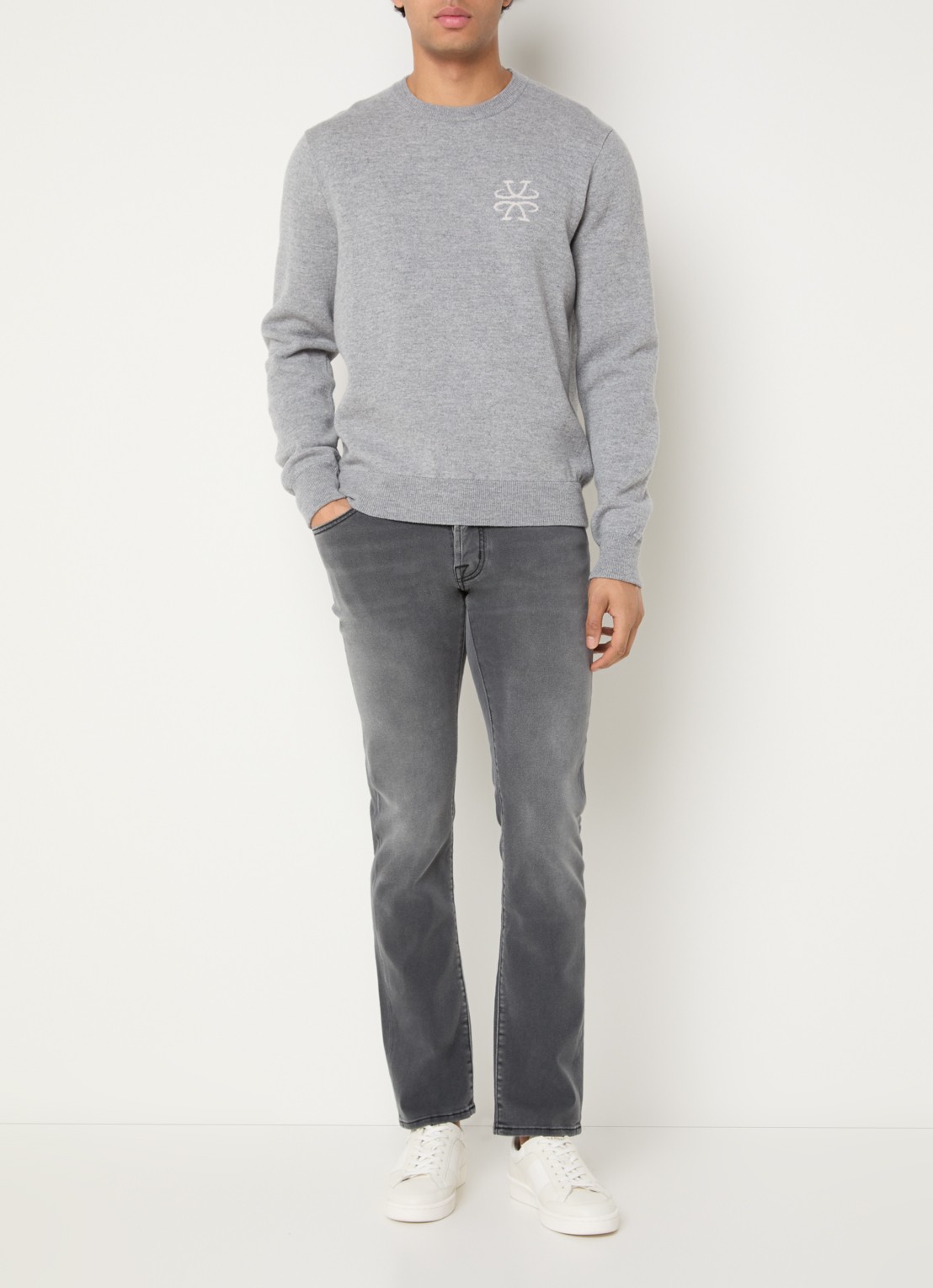 Jacob Cohën Nick slim fit jeans met gekleurde wassing - voorkant 5 donkergrijs