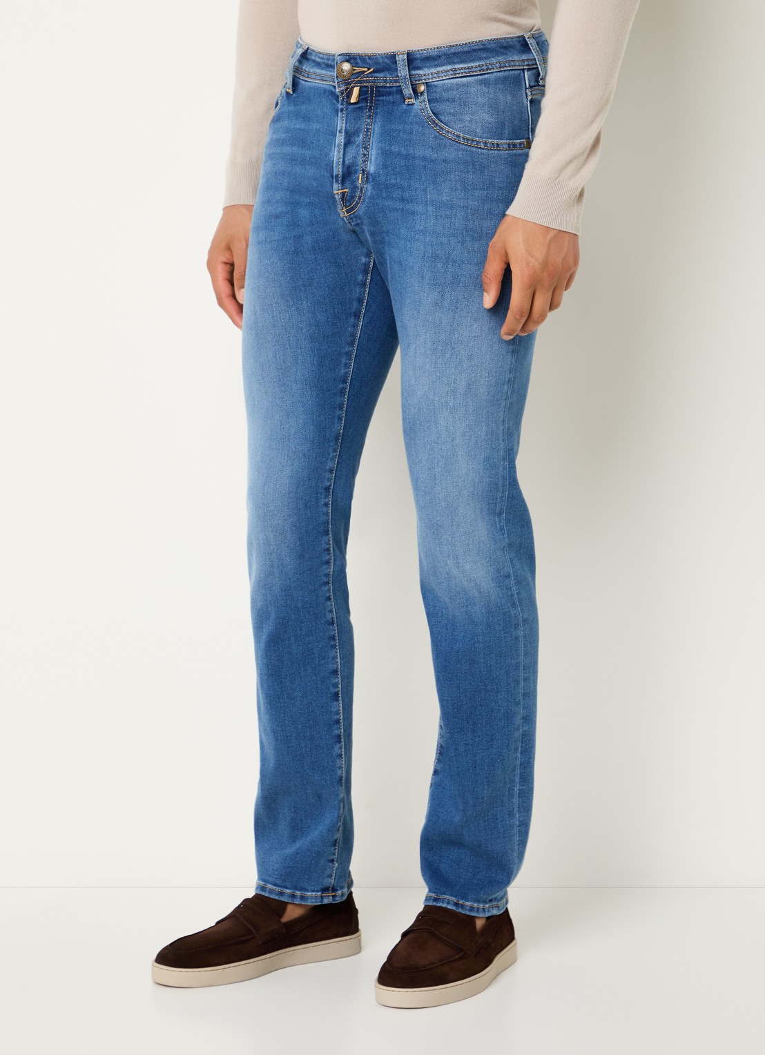 Jacob Cohën Nick slim fit jeans met lichte wassing - detail 4 indigo