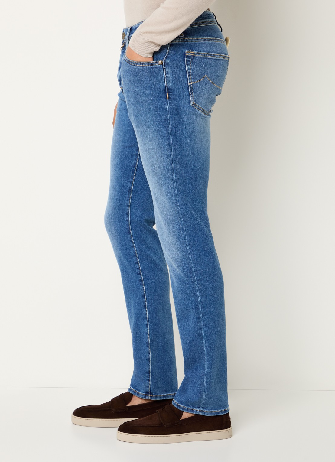 Jacob Cohën Nick slim fit jeans met lichte wassing - detail 5 indigo