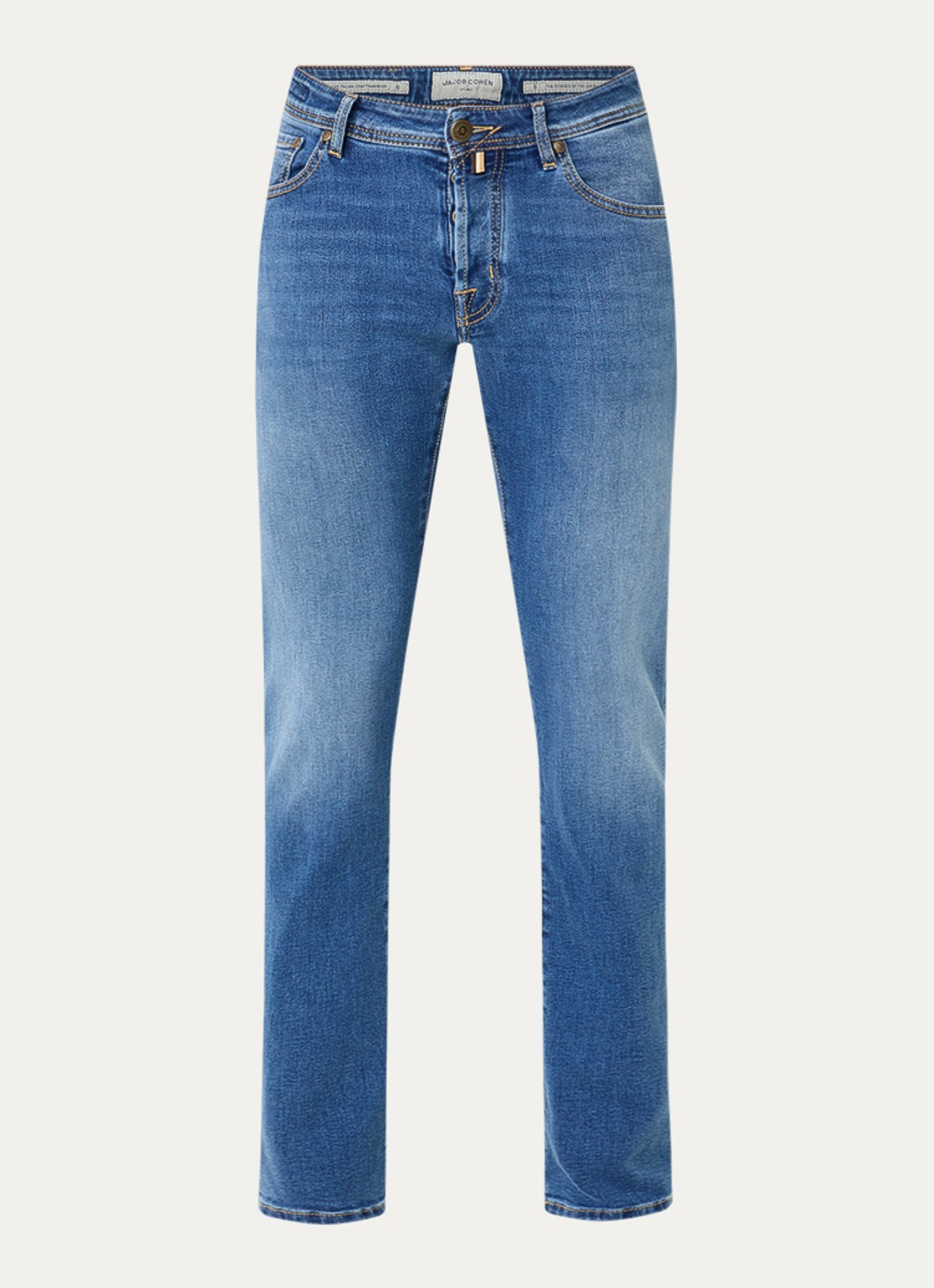 Jacob Cohën Nick slim fit jeans met lichte wassing - voorkant 2 indigo