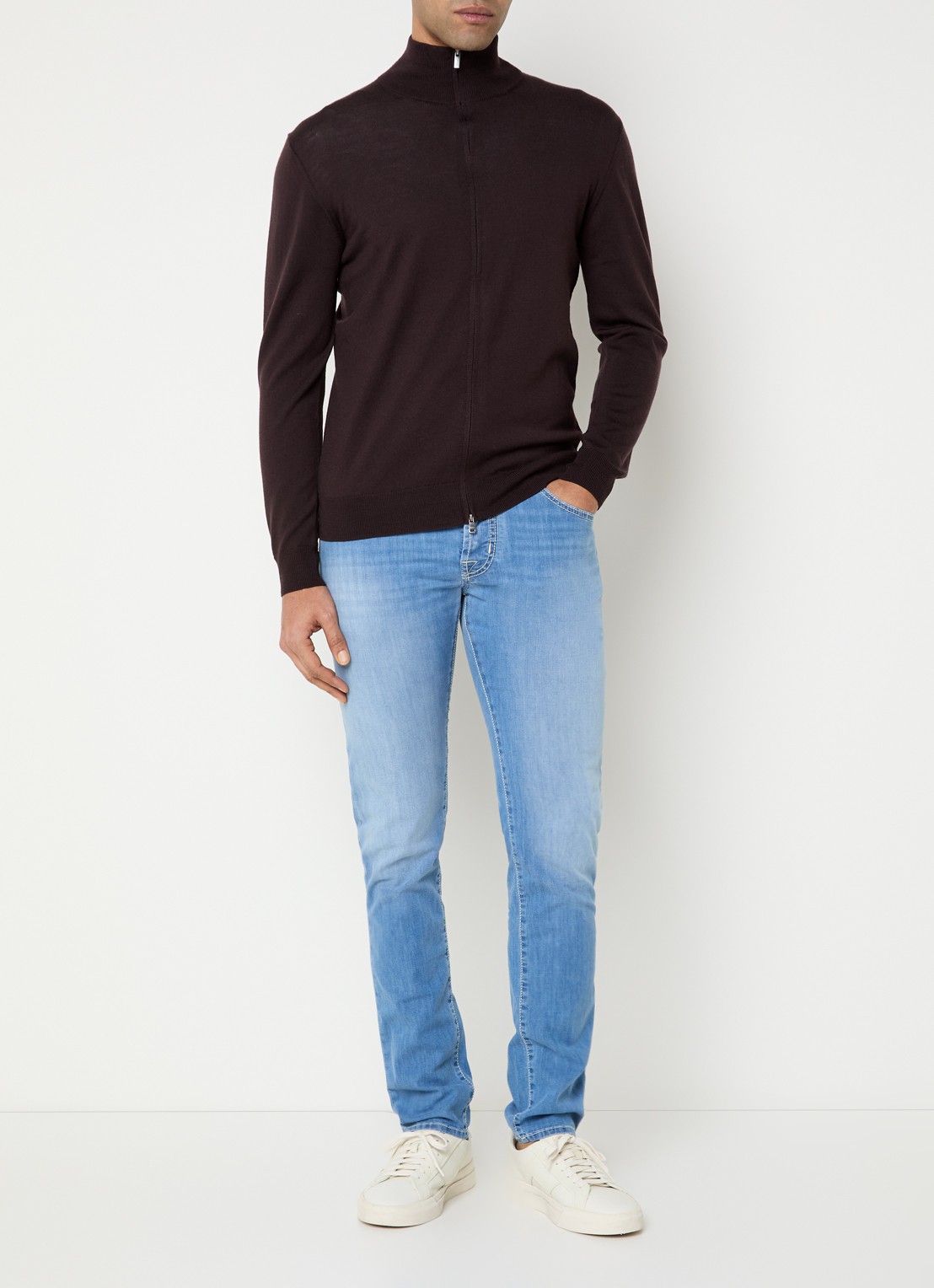 Jacob Cohën Nick slim fit jeans met lichte wassing - voorkant 3 indigo