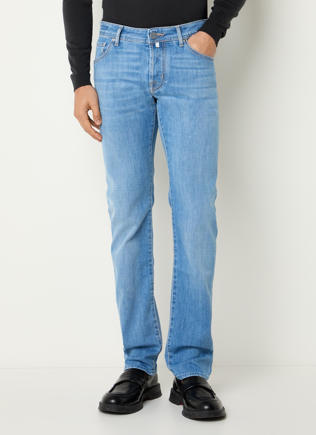 Jacob Cohën Nick slim fit jeans met lichte wassing - detail 2 indigo