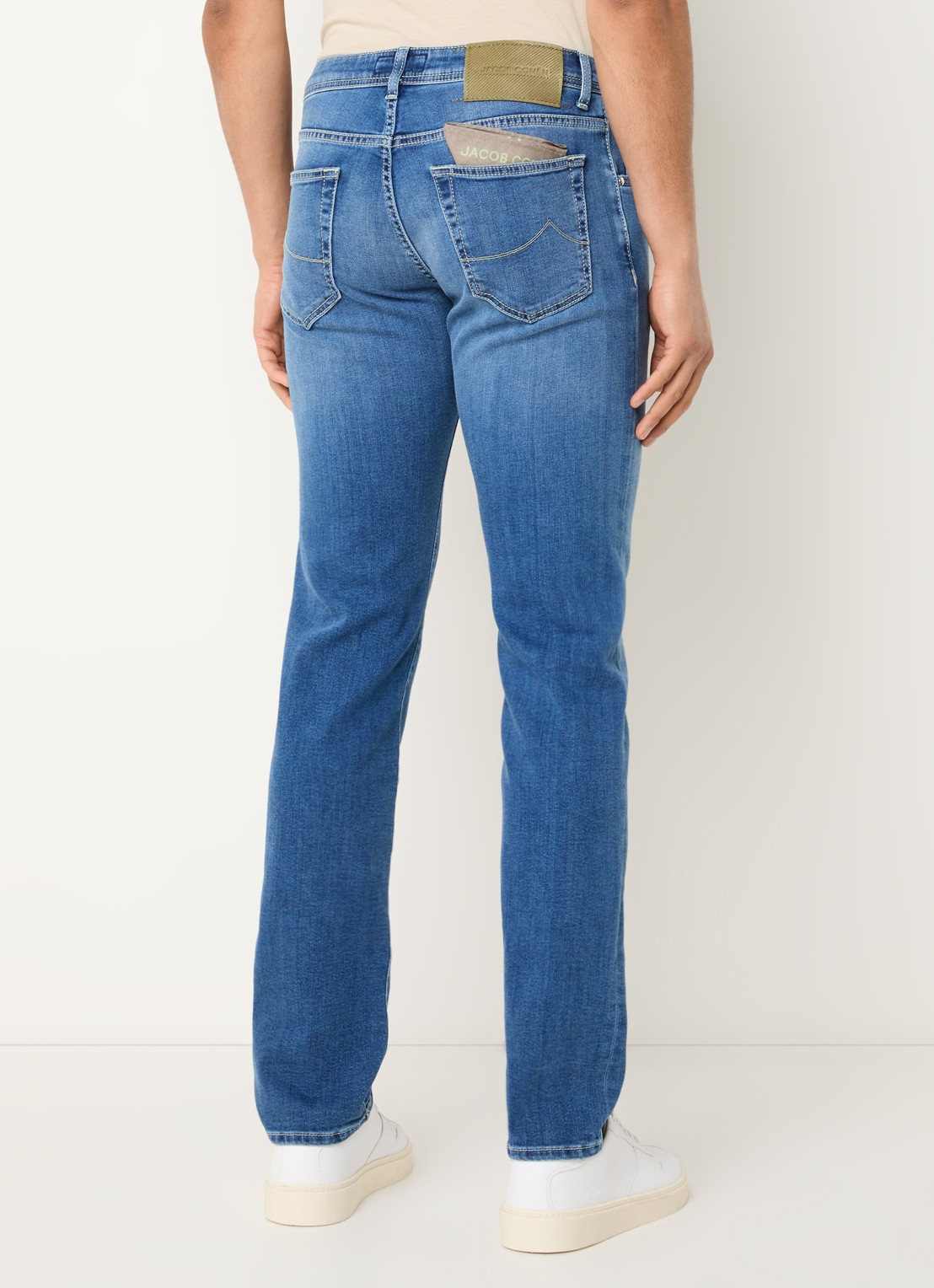 Jacob Cohën Nick slim fit jeans met lichte wassing - achterkant 5 indigo