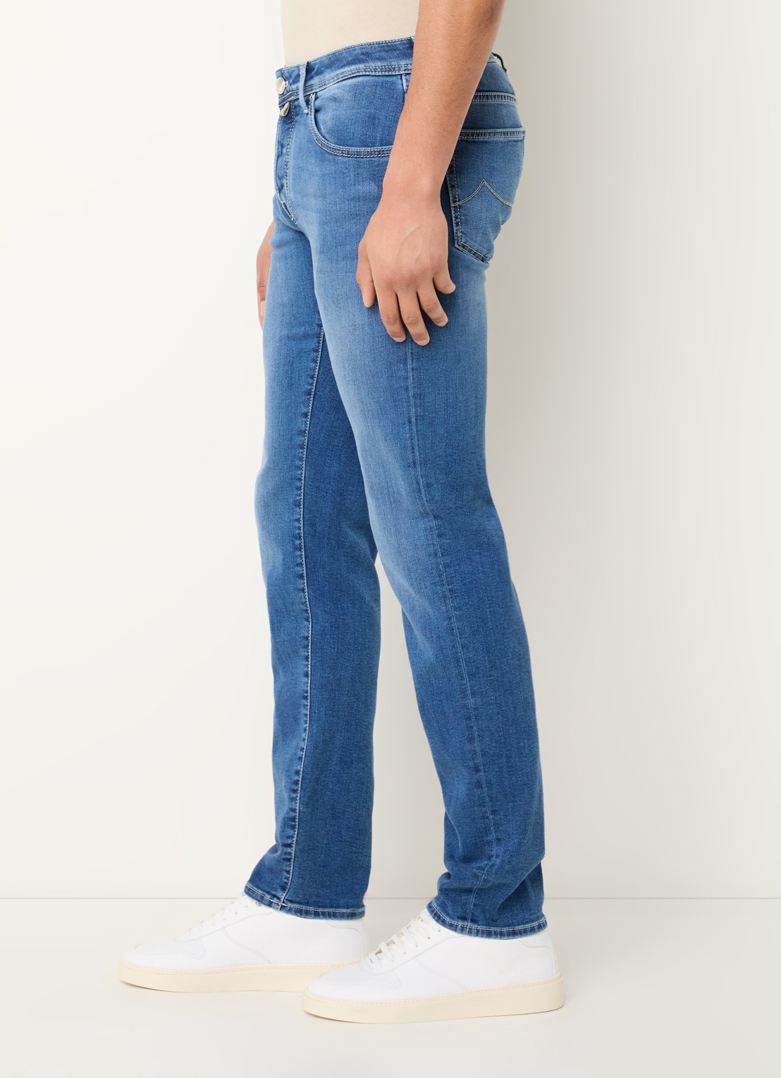 Jacob Cohën Nick slim fit jeans met lichte wassing - detail 4 indigo
