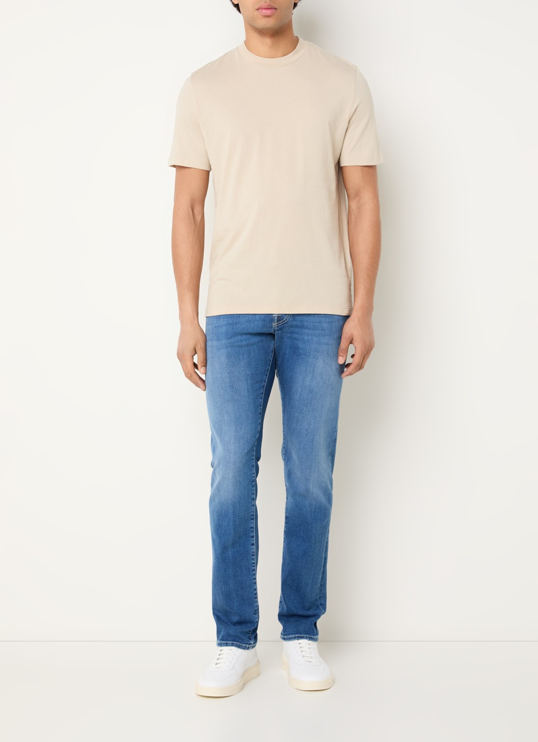 Jacob Cohën Nick slim fit jeans met lichte wassing - voorkant 2 indigo