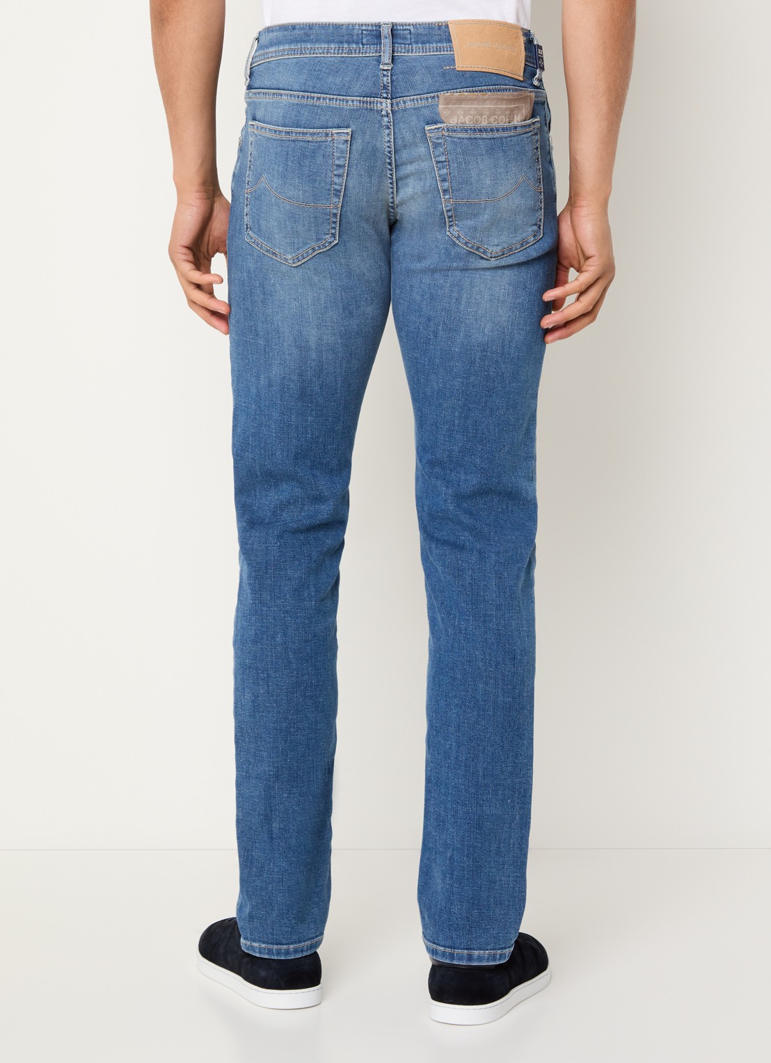 Jacob Cohën Nick slim fit jeans met medium wassing - achterkant 3 indigo