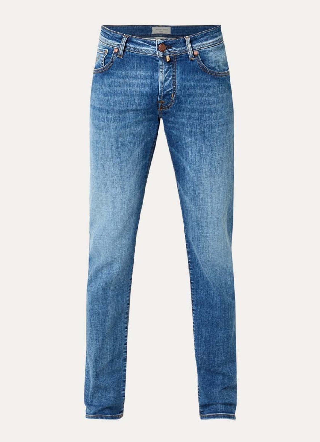 Jacob Cohën Nick slim fit jeans met medium wassing - voorkant 2 indigo