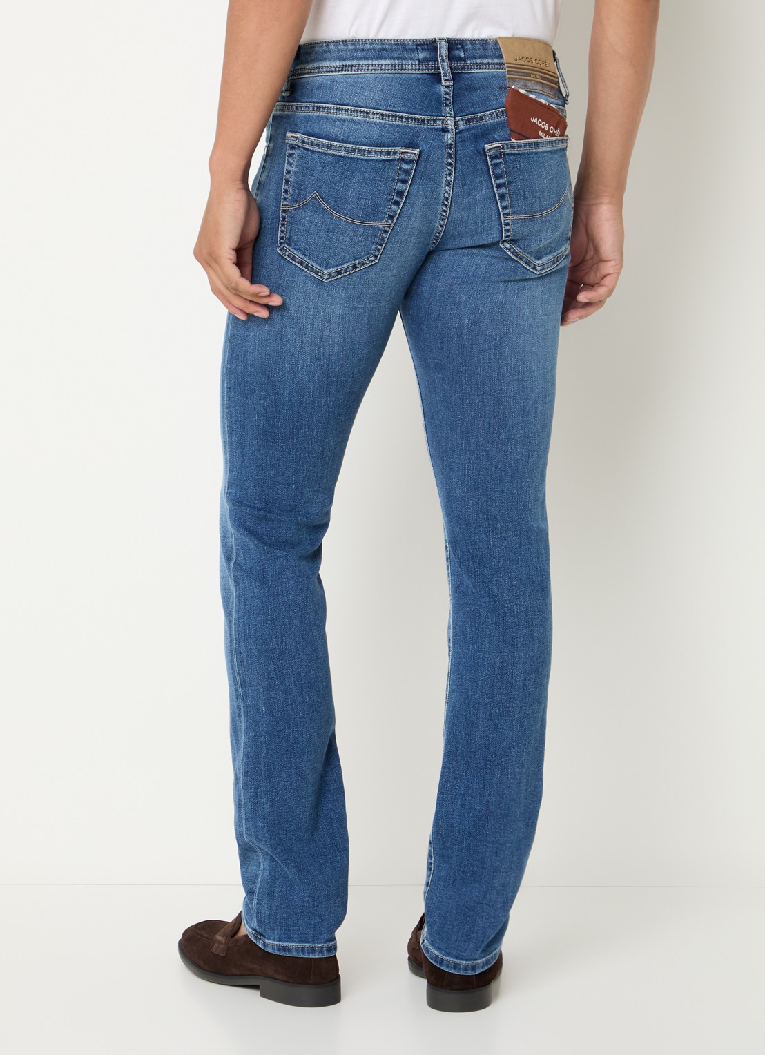 Jacob Cohën Nick slim fit jeans met medium wassing - achterkant 5 blauw