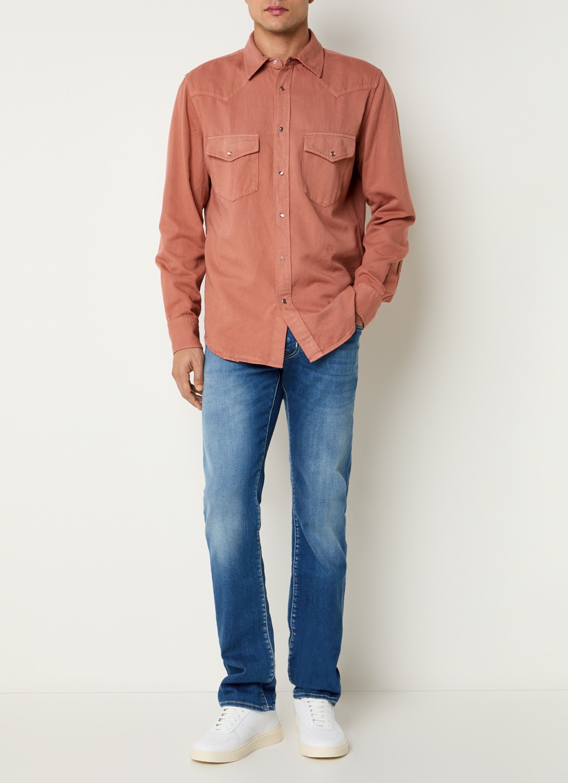 Jacob Cohën Nick slim fit jeans met medium wassing - voorkant 2 indigo