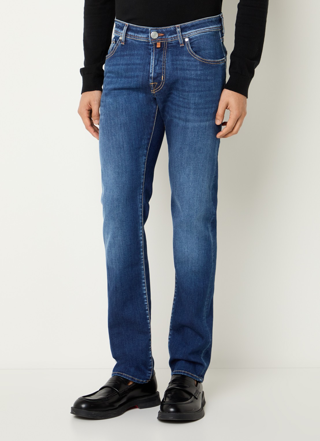 Jacob Cohën Nick slim fit jeans met medium wassing - detail 3 indigo
