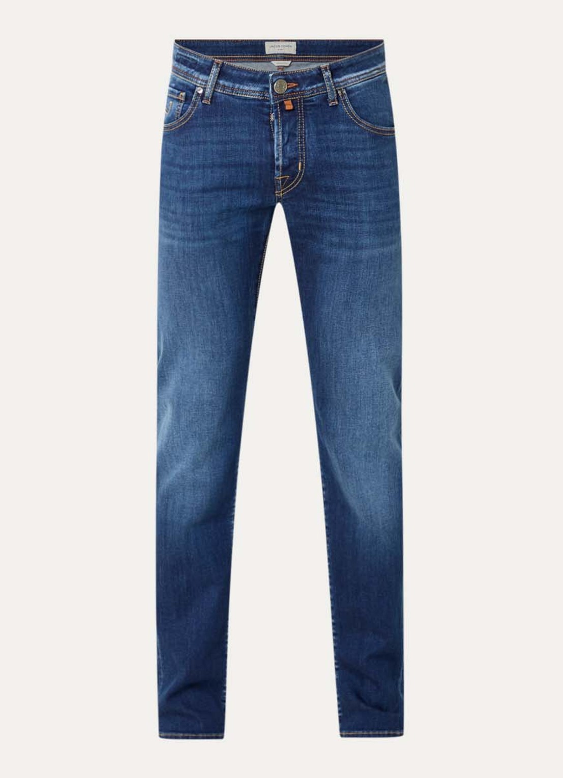 Jacob Cohën Nick slim fit jeans met medium wassing - voorkant indigo