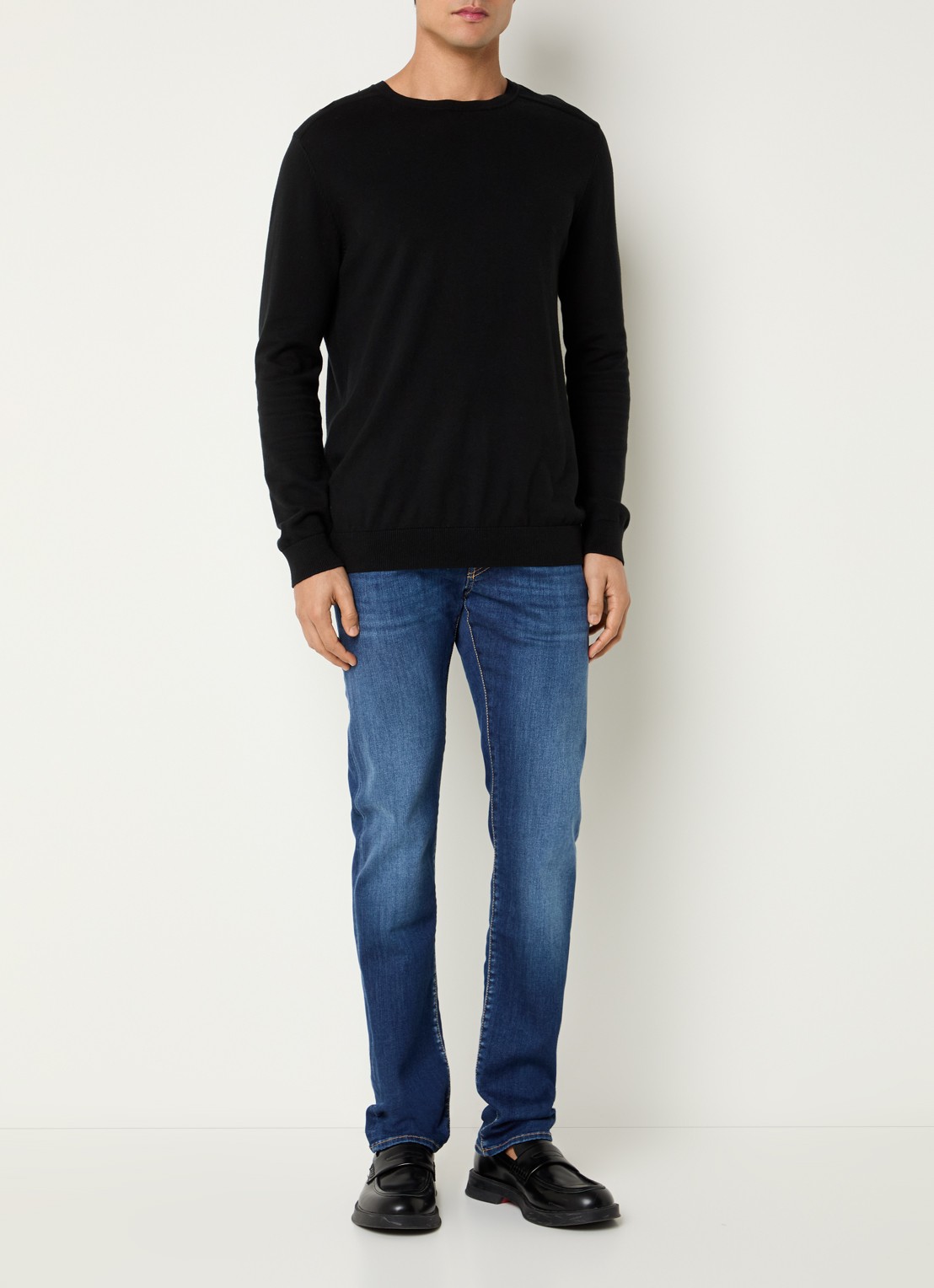 Jacob Cohën Nick slim fit jeans met medium wassing - voorkant 2 indigo