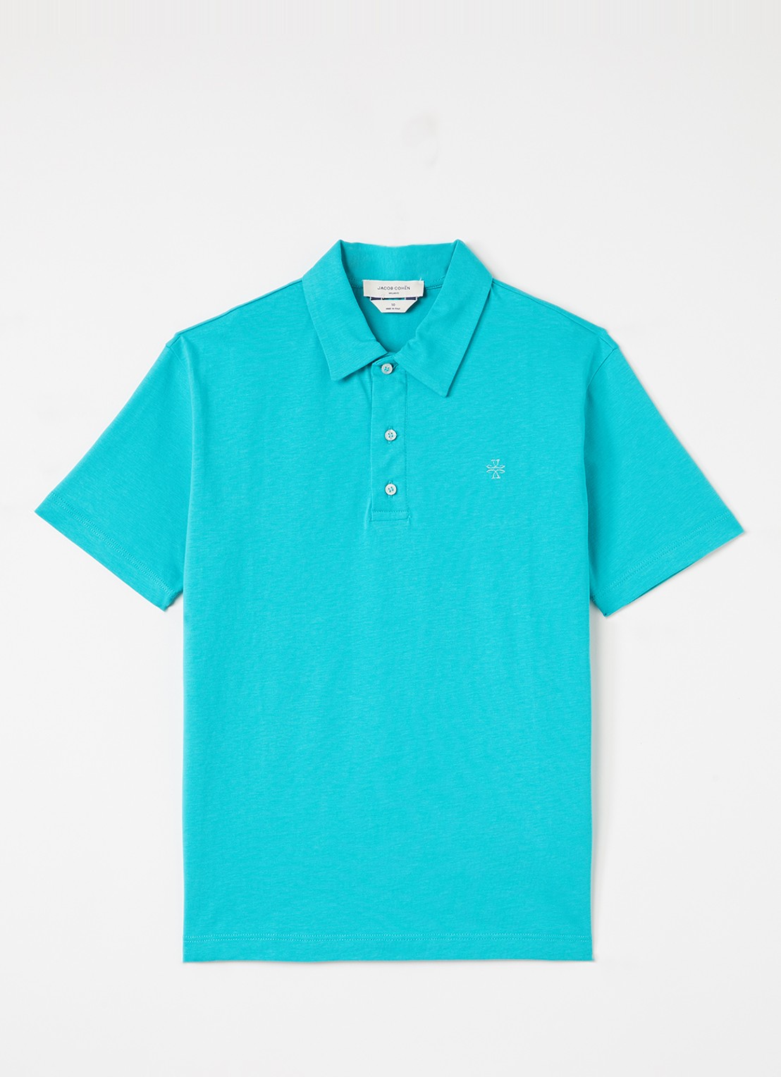 Jacob Cohën Polo met kraag - voorkant turquoise