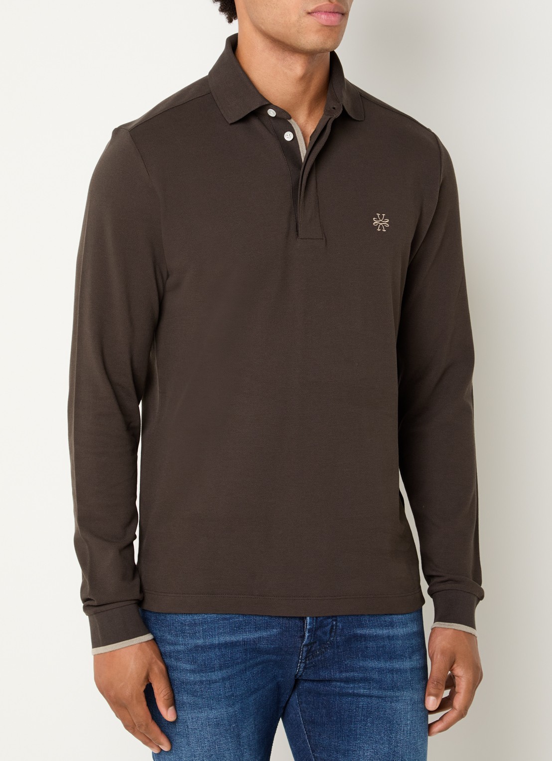 Jacob Cohën Regular fit polo met logoborduring - detail 2 donkerbruin