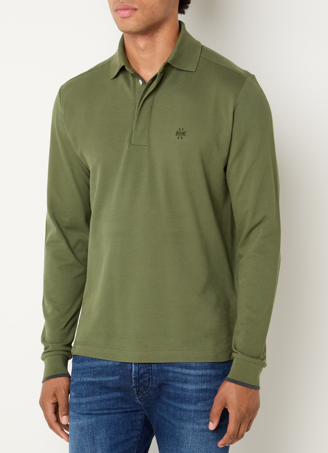 Jacob Cohën Regular fit polo met logoborduring - detail 4 legergroen