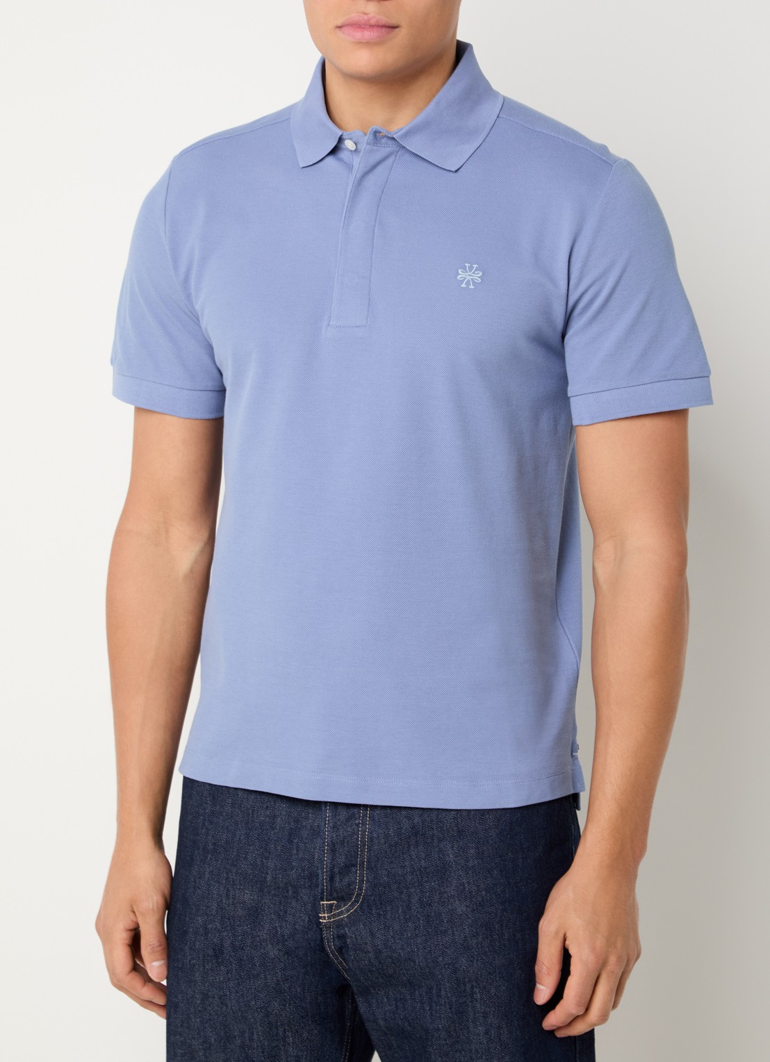 Jacob Cohën Regular fit polo van piqué katoen - detail 2 staalblauw