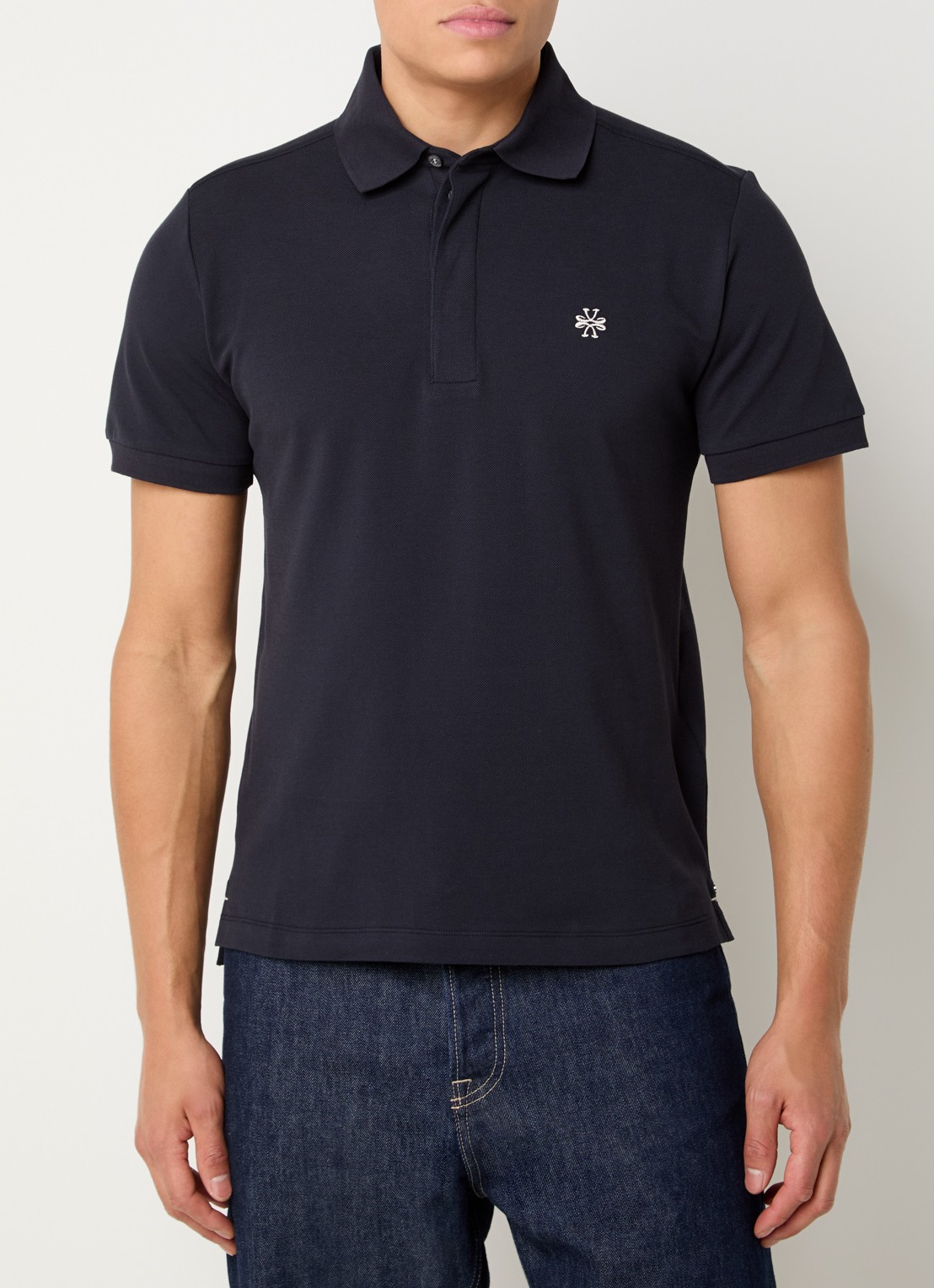 Jacob Cohën Regular fit polo van piqué katoen - detail 4 donkerblauw
