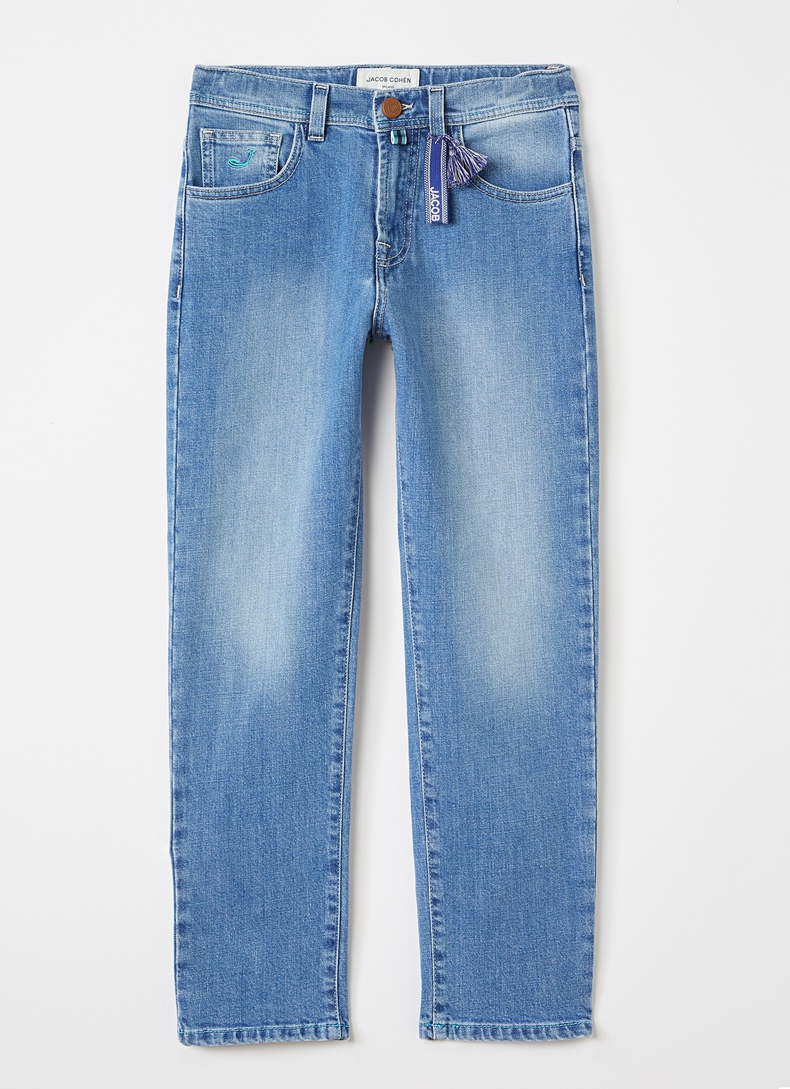 Jacob Cohën Slim fit jeans met lichte wassing - voorkant 2 indigo