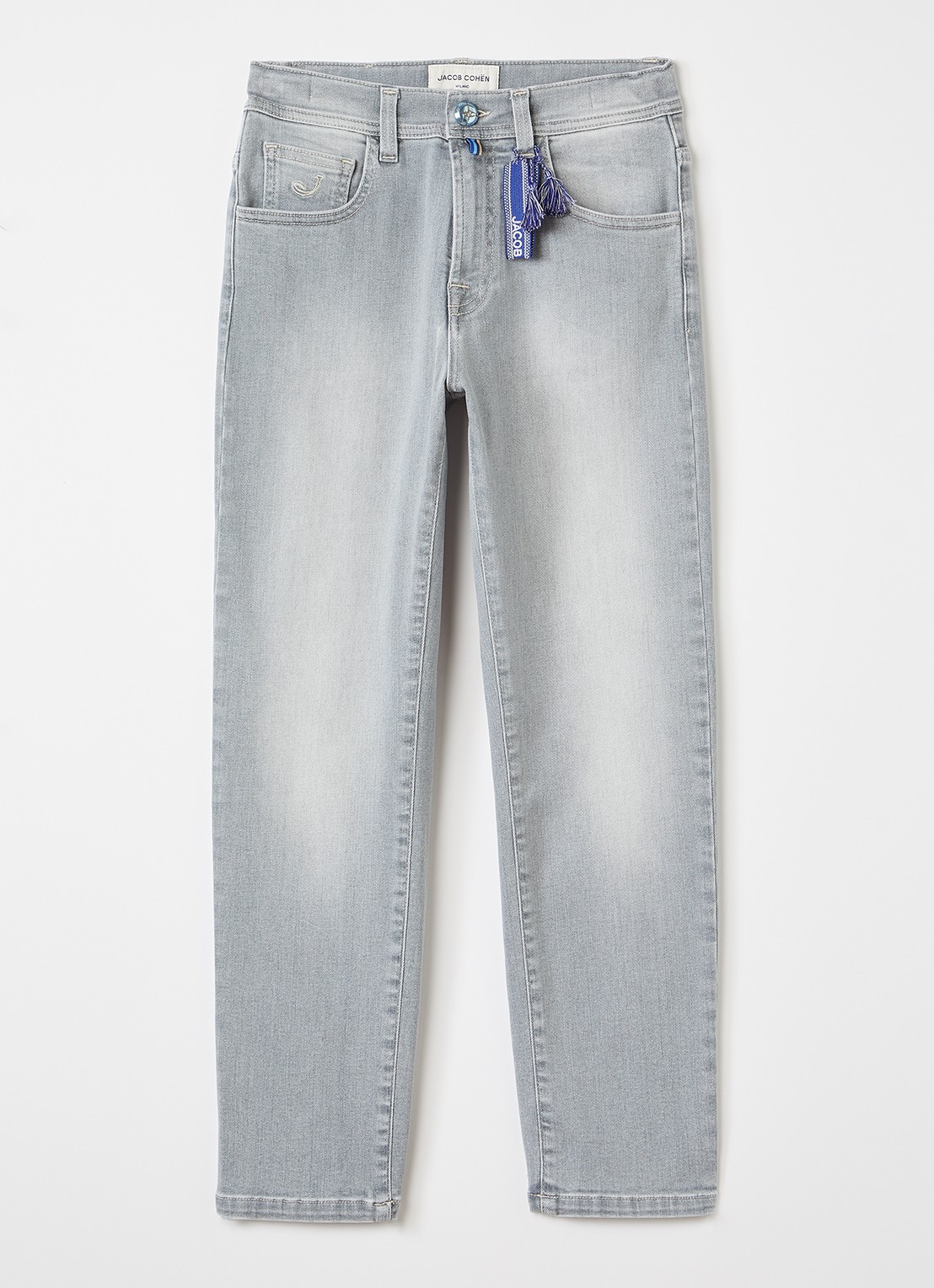 Jacob Cohën Slim fit jeans met lichte wassing - voorkant 2 grijs