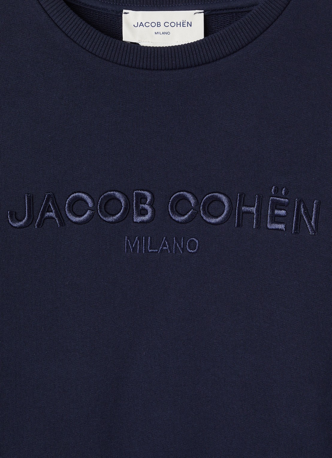 Jacob Cohën Sweater met logoborduring - detail donkerblauw
