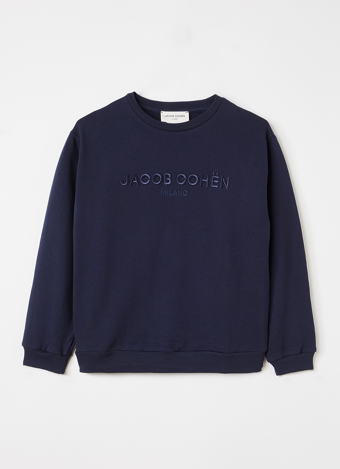 Jacob Cohën Sweater met logoborduring - voorkant 2 donkerblauw