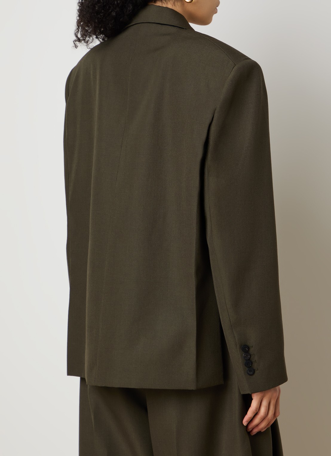 Jacquemus Blazer van wol met schoudervulling - achterkant 6 khaki