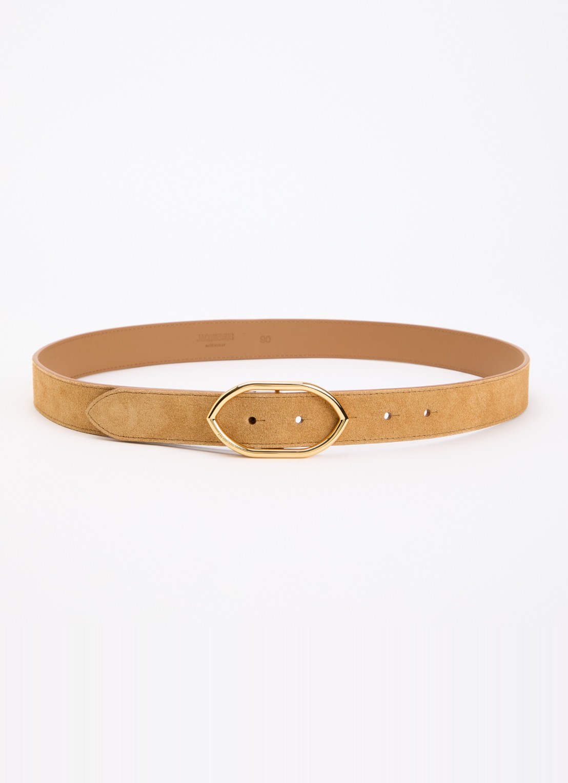 Jacquemus Calisson riem van kalfsleer  - voorkant cognac