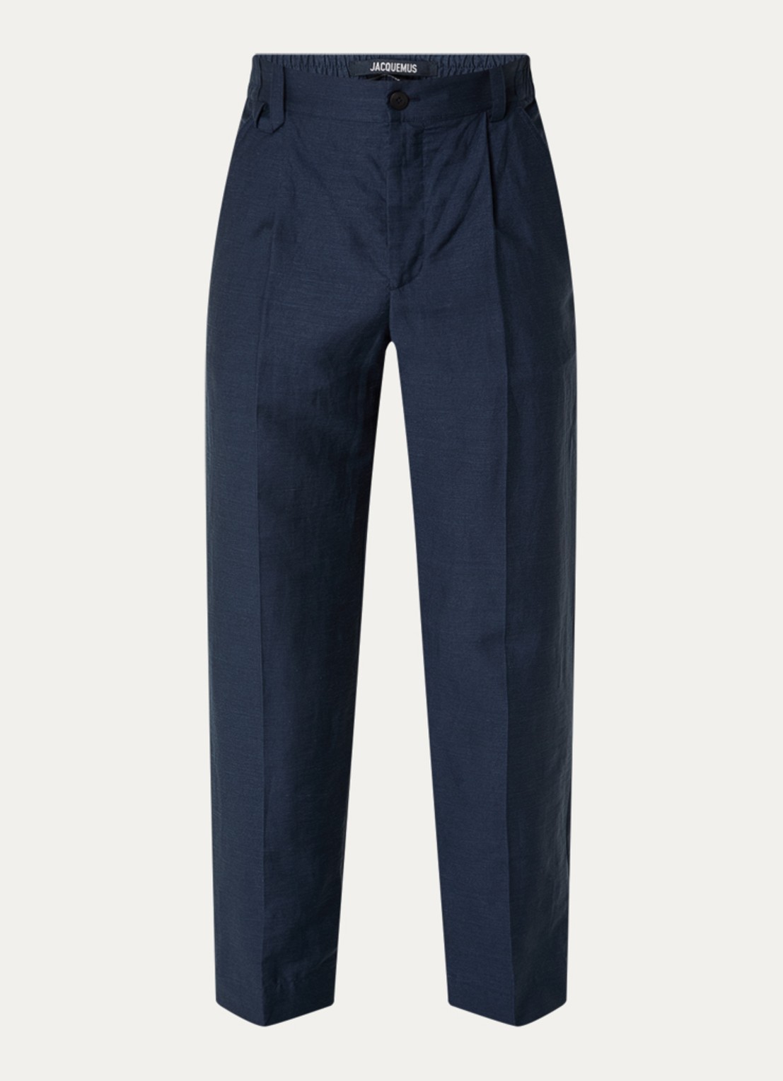 Jacquemus Croisiere straight fit pantalon in linnenblend met steekzakken - voorkant 2 donkerblauw