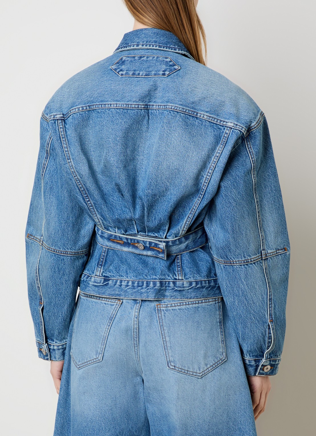 Jacquemus De-Nîmes spijkerjas met klepzakken - achterkant 6 blauw