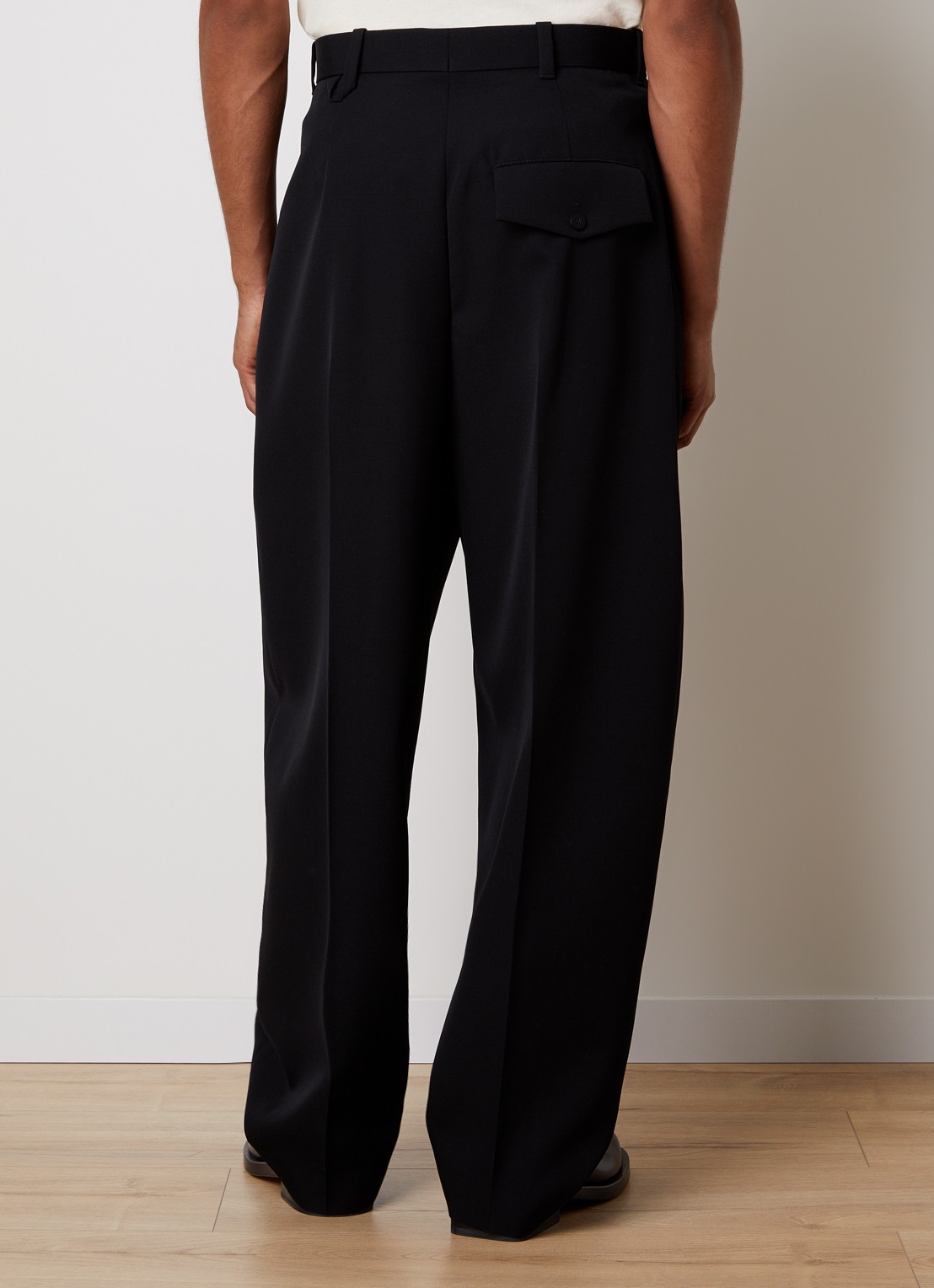Jacquemus Fernando loose fit pantalon van wol met steekzakken - achterkant 3 zwart